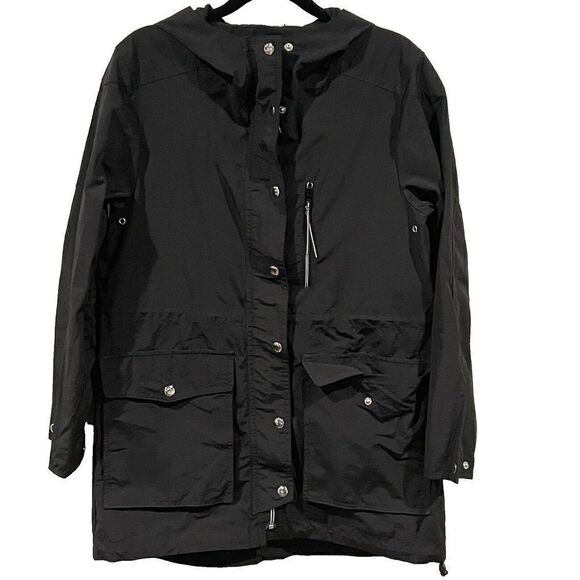 J. Crew Black Perfect Lightweight Rain Utility Jacket Hooded Womens Size XXS - Picture 3 of 16